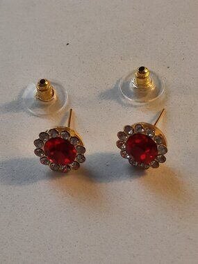Brand New Dazzling Red Stone Earrings